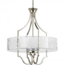 Progress P3682-104 - Three Light Nickel Drum Shade Pendant