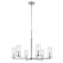  44013CH - Crosby 21.75" 6-Light Chandelier with Clear Glass in Chrome