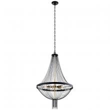  52047BKT - Alexia 39.5" 5 Light Chandelier with Crystal Beads in Textured Black