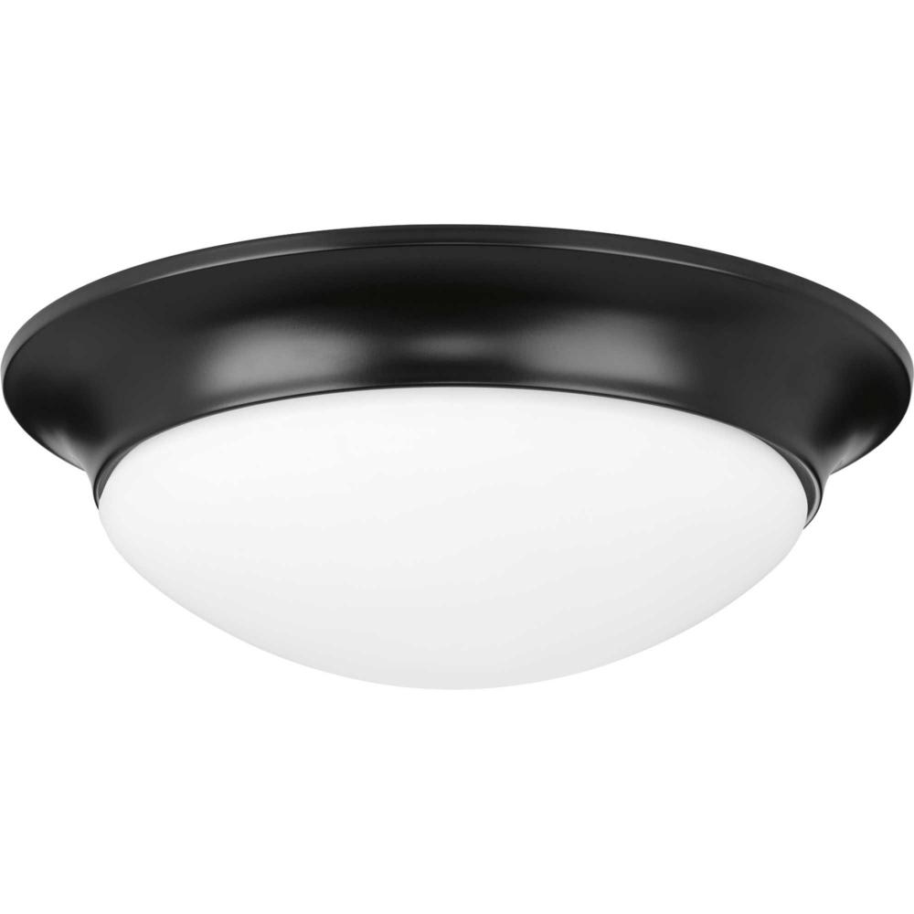 Two-Light 14" Etched Glass Flush Mount