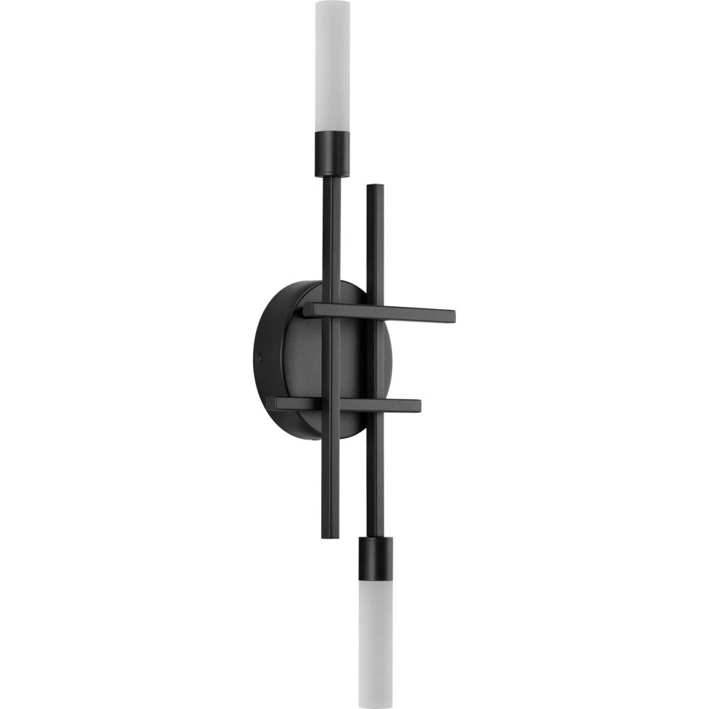 Quadrant LED Collection Two-Light Matte Black Modern Style Wall Light