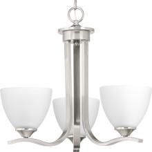  P400062-009 - Laird Collection Three-Light Brushed Nickel Etched Glass Traditional Chandelier Light