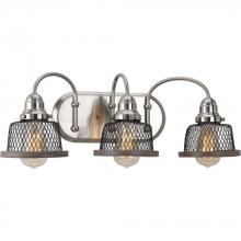  P300044-009 - Tilley Collection Three-Light Brushed Nickel Coastal Bath Vanity Light