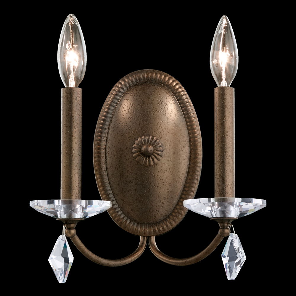 Modique 2 Light 110V Wall Sconce in Rich Auerelia Gold with Clear Heritage Crystal