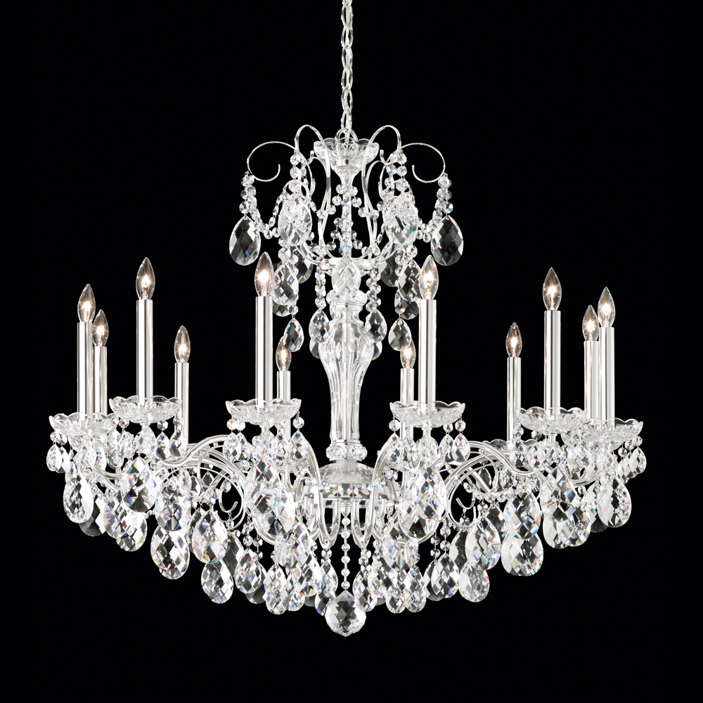Sonatina 12 Light 120V Chandelier in Polished Silver with Clear Heritage Handcut Crystal