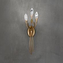  S2428-26OH - Secret Garden 27in LED 3500K 120V-277V Wall Sconce in French Gold with Optic Haze Quartz