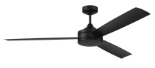Craftmade INS62FB3 - Inspo 62" 3-Blade Indoor/Outdoor (Wet) Ceiling Fan in Flat Black w/ Flat Black Blades; Not Light