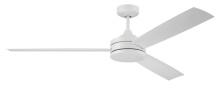 Craftmade INS62W3 - Inspo 62" 3-Blade Indoor/Outdoor (Wet) Ceiling Fan in White w/ White Blades; Not Light Kit Adapt