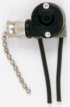  90/505 - On-Off Canopy Switch; Single Circuit With Metal Chain; White Cord And Bell; 6A-125V, 3A-250V Rating;