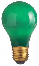  S4986 - 60 Watt A19 Incandescent; Ceramic Green; 2000 Average rated hours; Medium base; 130 Volt