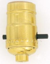  S70/410 - Standard Socket With Push-Thru Switch; Brite Gilt Finish; Carded