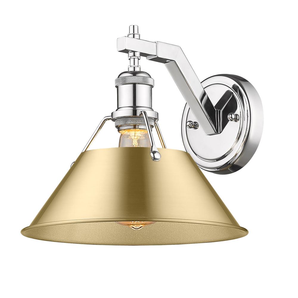 Orwell CH 1 Light Wall Sconce in Chrome with Brushed Champagne Bronze shade