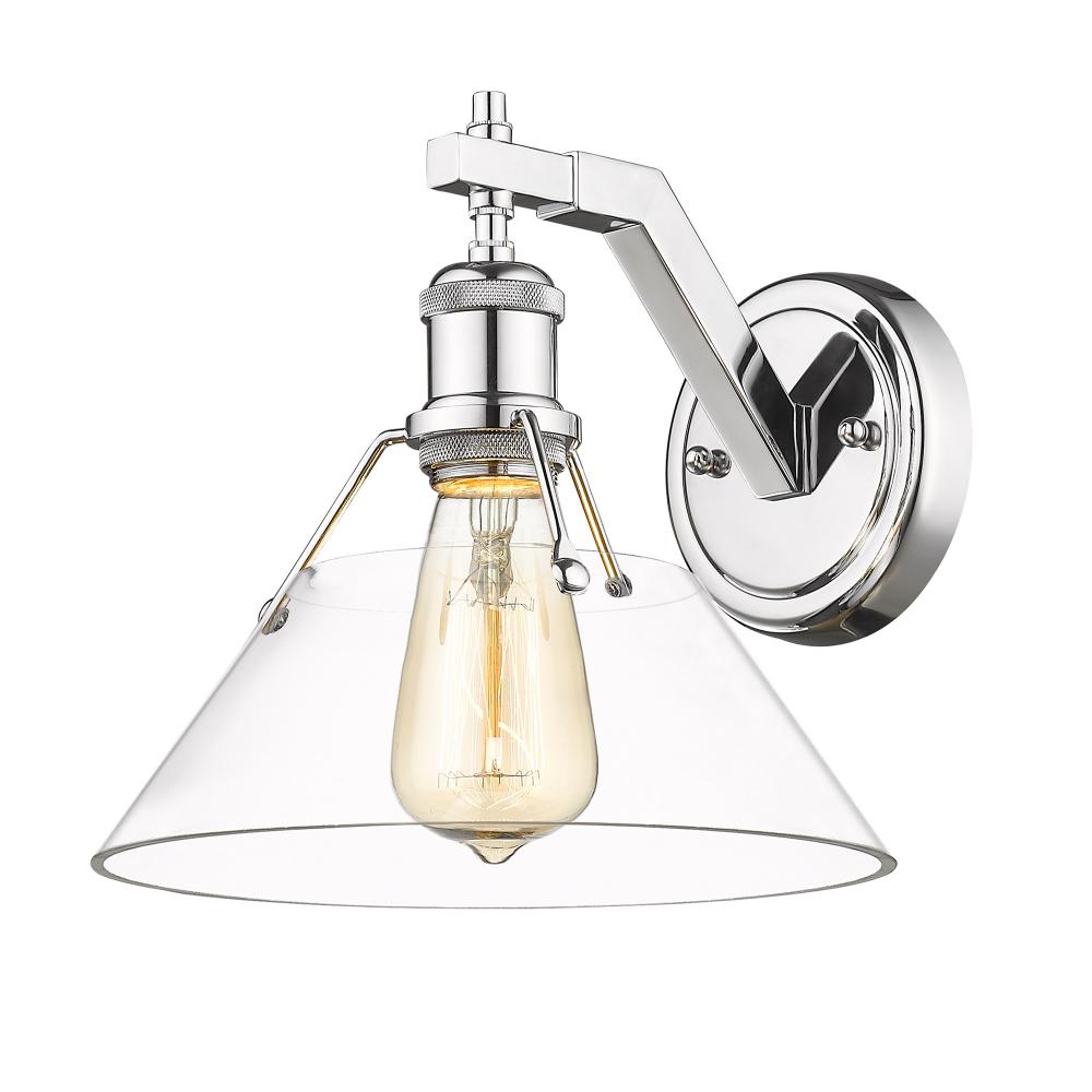 Orwell CH 1 Light Wall Sconce in Chrome with Clear Glass