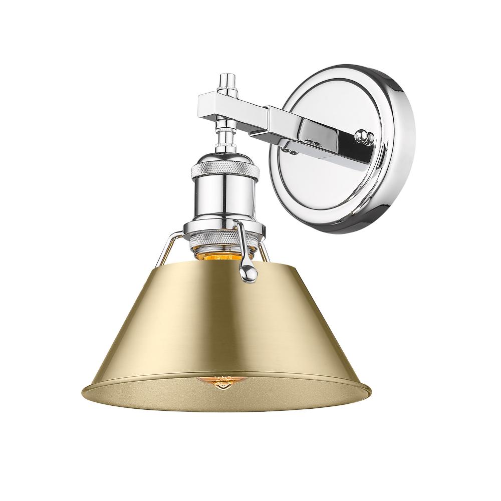 Orwell CH 1 Light Bath Vanity in Chrome with Brushed Champagne Bronze shade