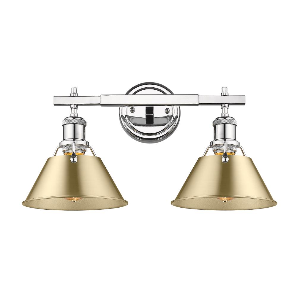 Orwell CH 2 Light Bath Vanity in Chrome with Brushed Champagne Bronze shades