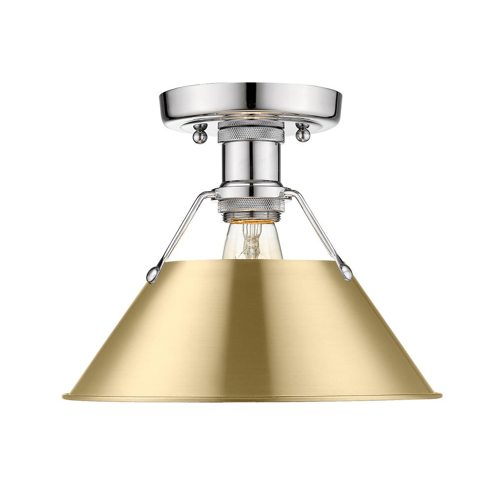 Orwell CH Flush Mount in Chrome with Brushed Champagne Bronze shade
