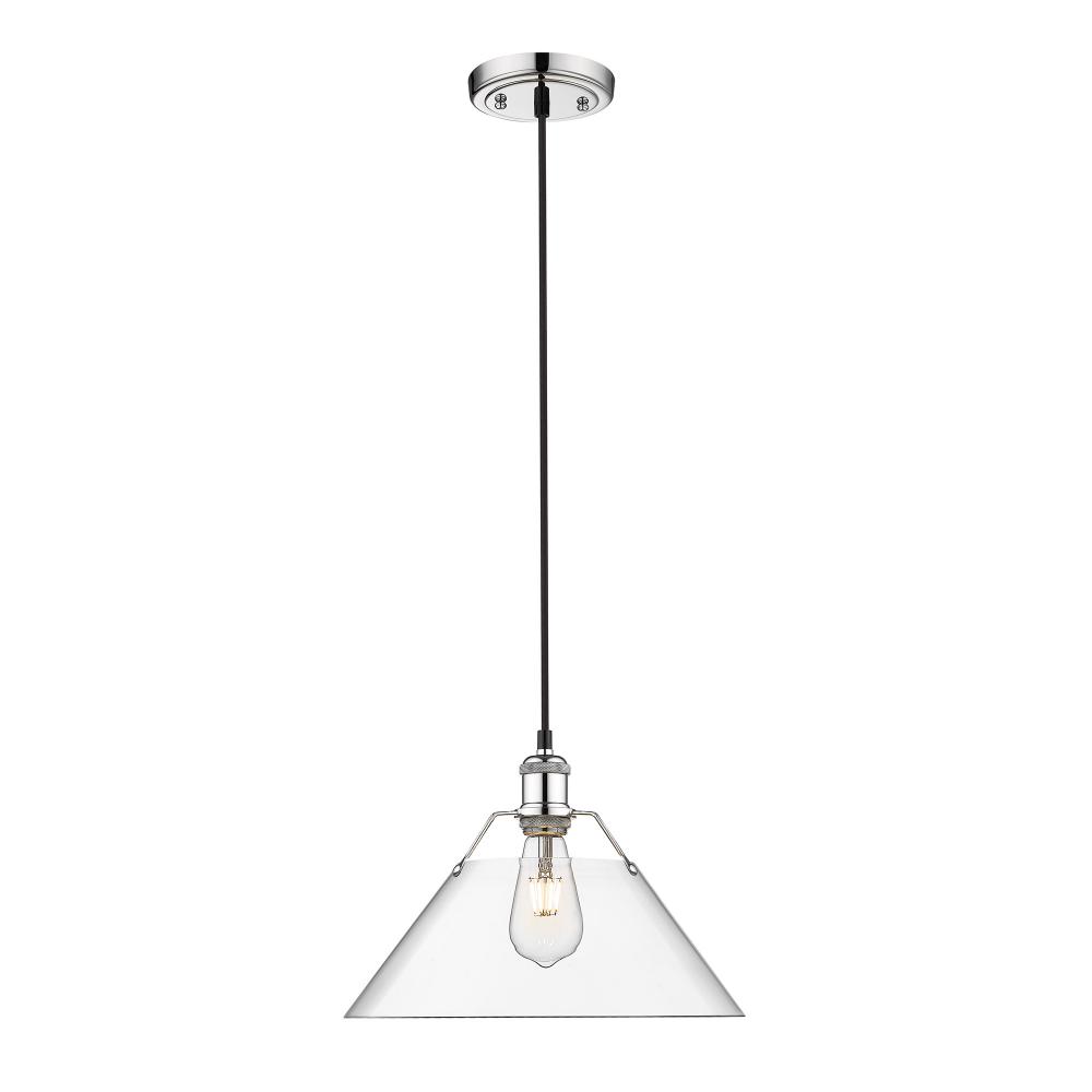 Orwell CH Large Pendant - 14" in Chrome with Clear Glass