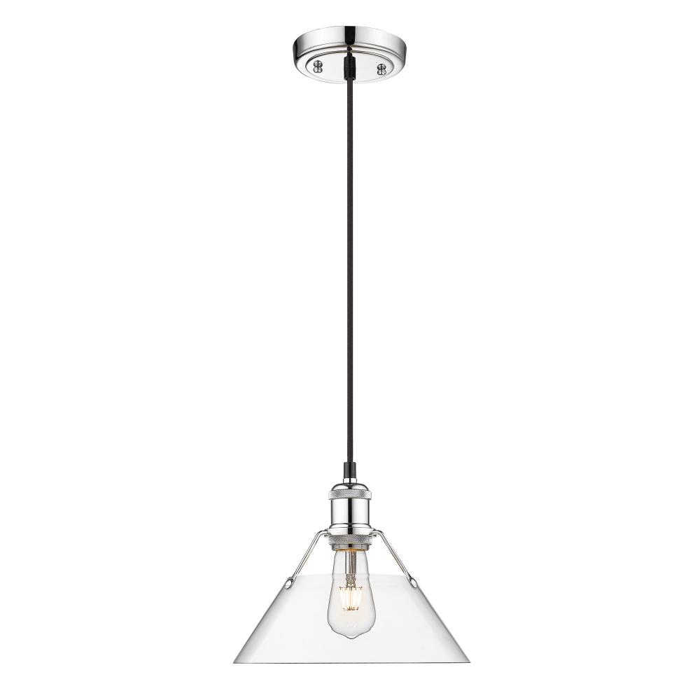 Orwell CH Medium Pendant - 10" in Chrome with Clear Glass