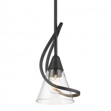 Golden 1648-M1L BLK-CLR - Olympia Mini Pendant in Matte Black with Clear Glass Shade