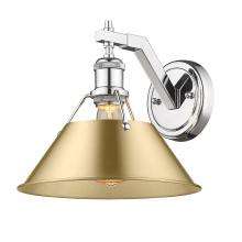 Golden 3306-1W CH-BCB - Orwell CH 1 Light Wall Sconce in Chrome with Brushed Champagne Bronze shade