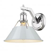 Golden 3306-1W CH-DB - Orwell CH 1 Light Wall Sconce in Chrome with Dusky Blue shade