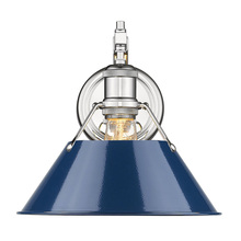 Golden 3306-1W CH-NVY - Orwell CH 1 Light Wall Sconce in Chrome with Matte Navy shade