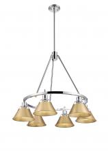 Golden 3306-6 CH-BCB - Orwell CH 6 Light Chandelier in Chrome with Brushed Champagne Bronze shades