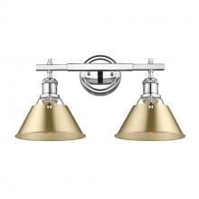 Golden 3306-BA2 CH-BCB - Orwell CH 2 Light Bath Vanity in Chrome with Brushed Champagne Bronze shades
