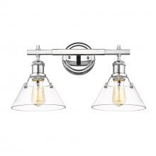 Golden 3306-BA2 CH-CLR - Orwell CH 2 Light Bath Vanity in Chrome with Clear Glass