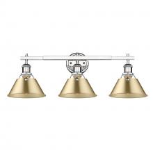 Golden 3306-BA3 CH-BCB - Orwell CH 3 Light Bath Vanity in Chrome with Brushed Champagne Bronze shades
