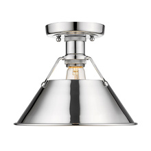 Golden 3306-FM CH-CH - Orwell CH Flush Mount in Chrome with Chrome shade