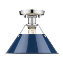 Golden 3306-FM CH-NVY - Orwell CH Flush Mount in Chrome with Matte Navy shade