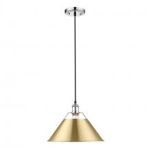 Golden 3306-L CH-BCB - Orwell CH Large Pendant - 14" Chrome with Brushed Champagne Bronze shade