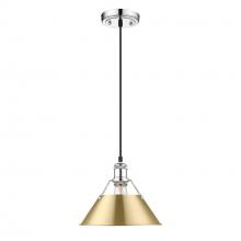 Golden 3306-M CH-BCB - Orwell CH Medium Pendant - 10" Chrome with Brushed Champagne Bronze shade
