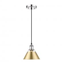 Golden 3306-S CH-BCB - Orwell CH Small Pendant - 7" Chrome with Brushed Champagne Bronze shade