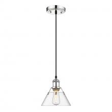 Golden 3306-S CH-CLR - Orwell CH Small Pendant - 7" Chrome with Clear Glass