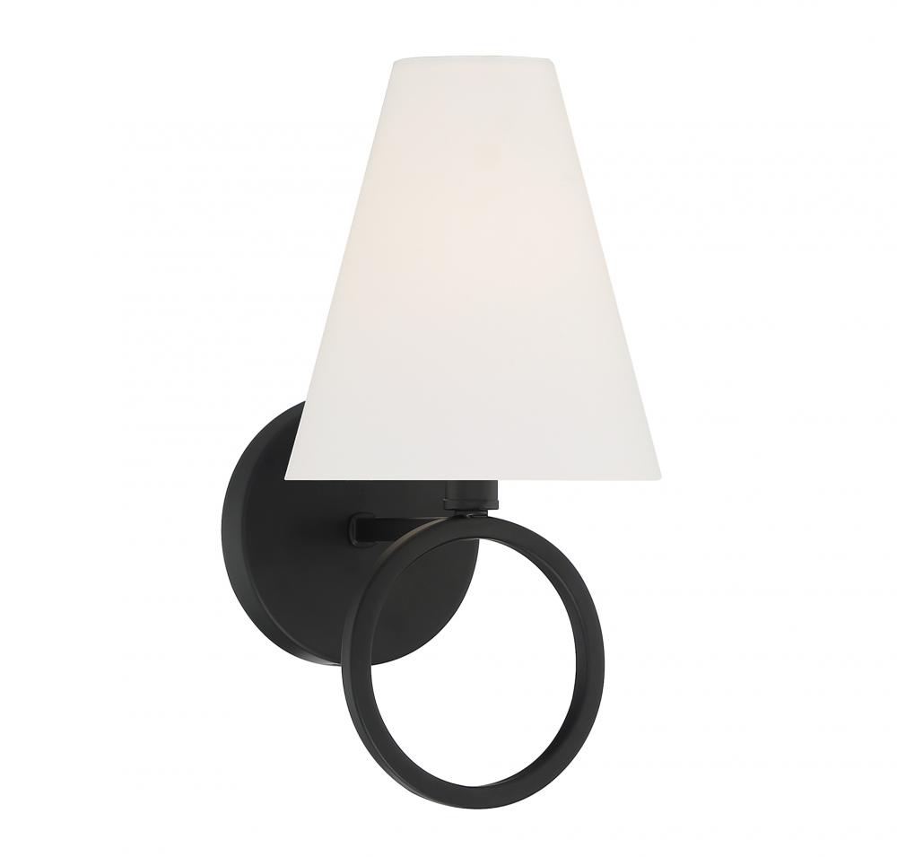 Compton 1-Light Wall Sconce in Matte Black