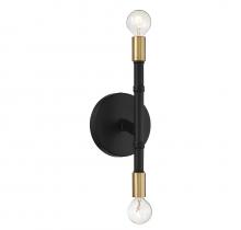 Brechers Lighting Items L9-5612-2-143 - Rossi 2-Light Wall Sconce in Matte Black with Warm Brass Accents