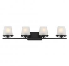  V6-L8-5250-4-BK - Klein 4-Light Bathroom Vanity Light in Matte Black