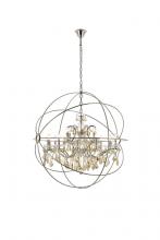  1130G43PN-GT/RC - Geneva 18 Light Polished Nickel Chandelier Golden Teak (Smoky) Royal Cut Crystal