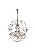  1130G60DB/RC - Geneva 25 Light Dark Bronze Chandelier Clear Royal Cut Crystal