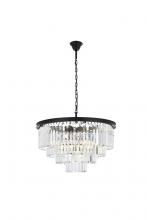  1231D32MB/RC - Sydney 17 Light Matte Black Chandelier Clear Royal Cut Crystal