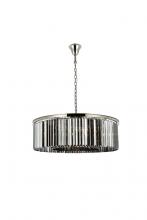  1238G43PN-SS/RC - Sydney 10 Light Polished Nickel Chandelier Silver Shade (Grey) Royal Cut Crystal