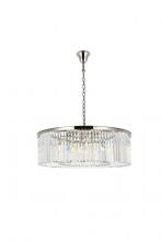  1238G43PN/RC - Sydney 10 Light Polished Nickel Chandelier Clear Royal Cut Crystal