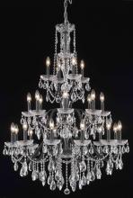  2016G36DB/RC - St. Francis 24 Light Dark Bronze Chandelier Clear Royal Cut Crystal