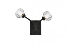  3508W15BK - Zayne 2 Light Wall Sconce in Black