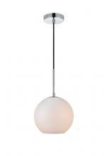  LD2207C - Baxter 1 Light Chrome Pendant with Frosted White Glass