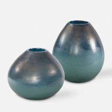  17975 - Rian Aqua Bronze Vases, S/2