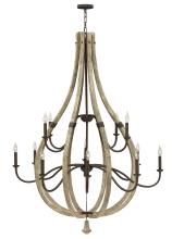 Fredrick Ramond FR40579IRR - Large Open Frame Two Tier Chandelier