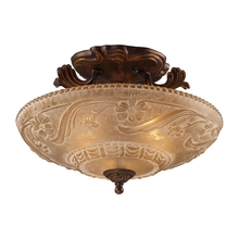  08101-AGB - Thomas - Restoration 16'' Wide 3-Light Semi Flush Mount - Antique Golden Bronze